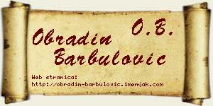 Obradin Barbulović vizit kartica